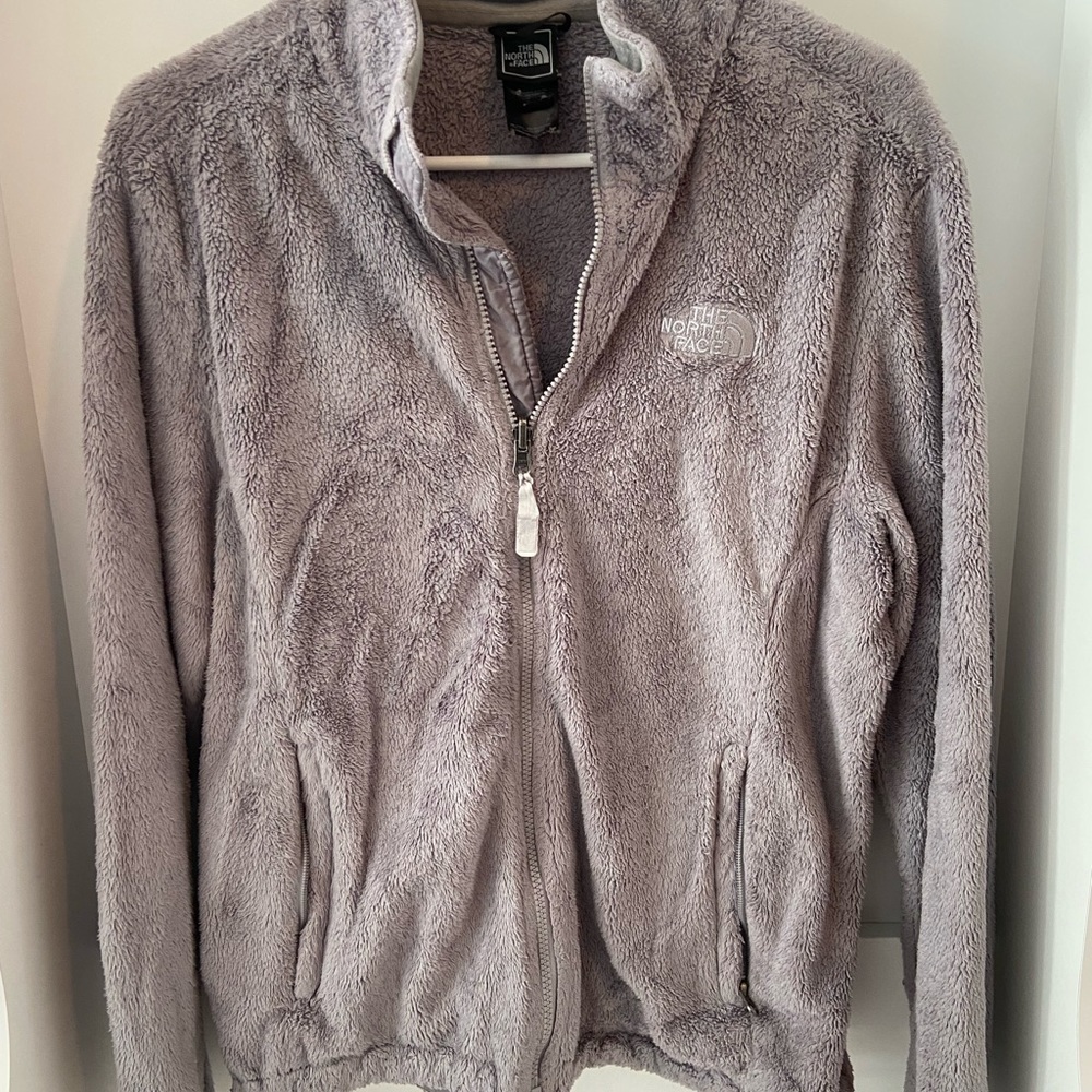 The North Face Grey fuzzy jacket